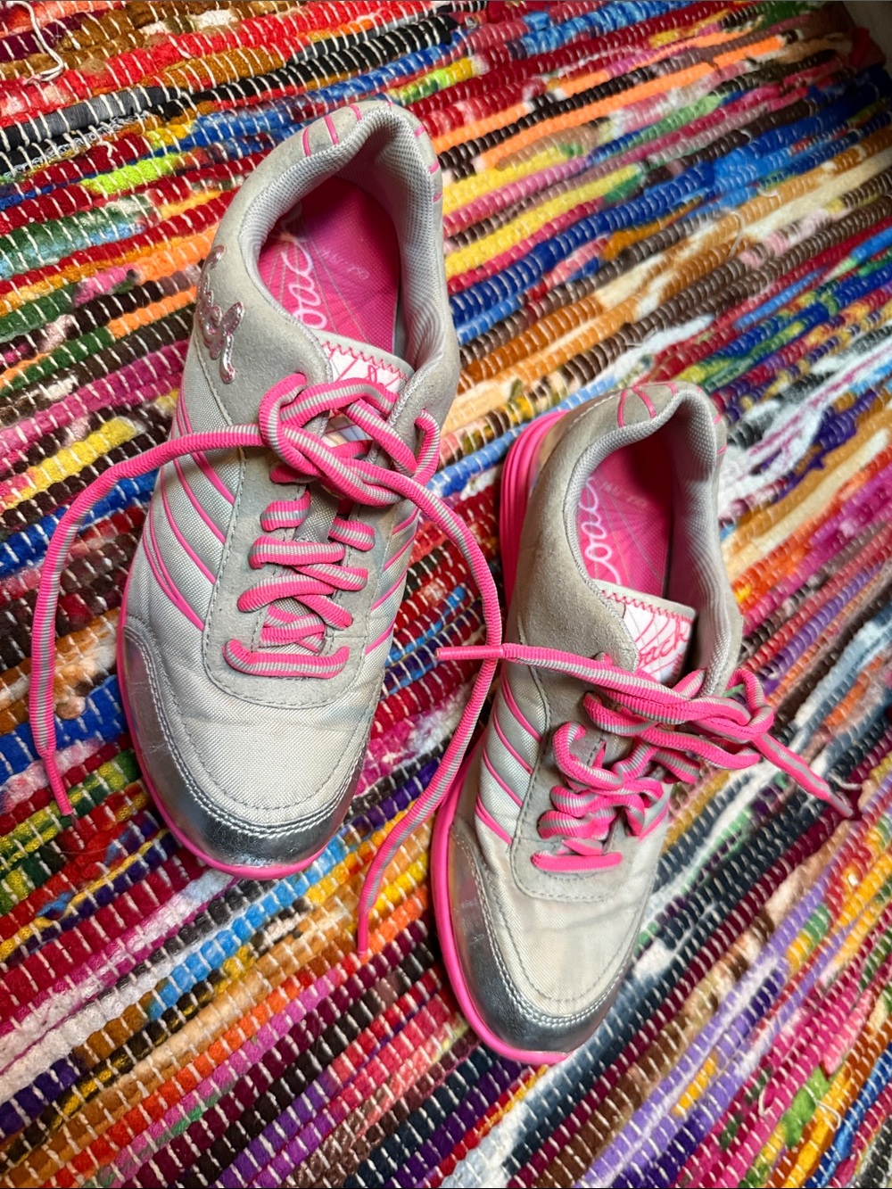 Coach Gray Sneakers with Pink Accents